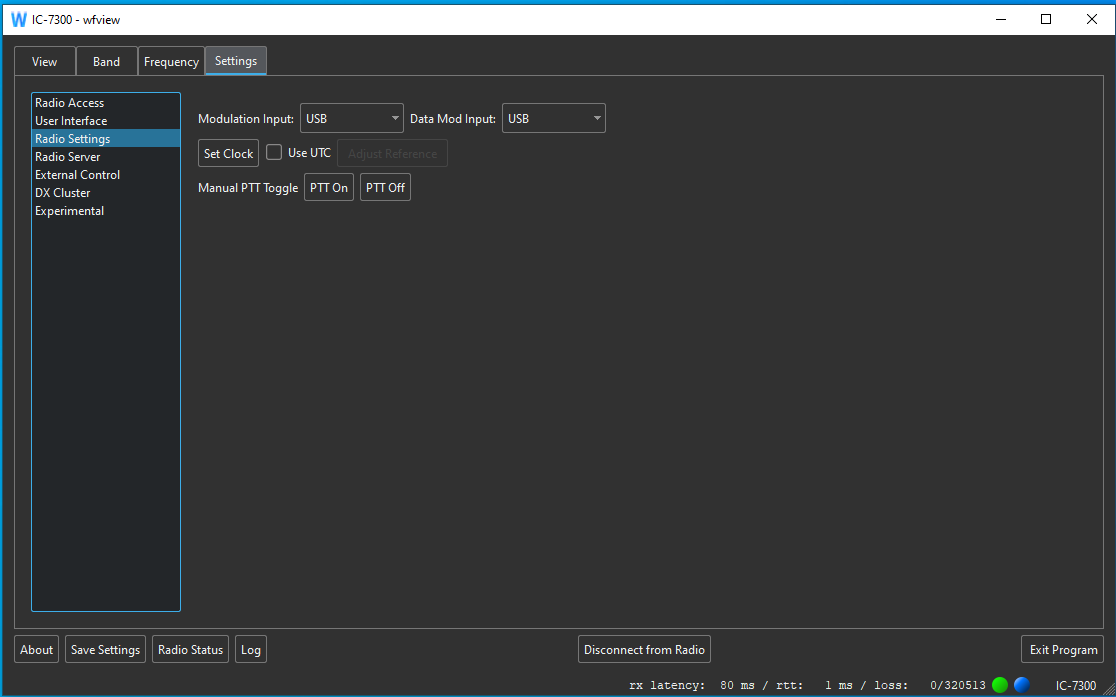 Radio Settings Radio Settings